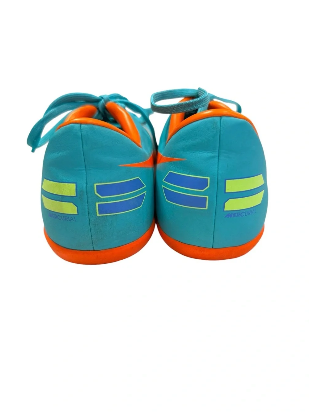 Nike Mercurial Indoor Soccer Shoes Youth 4Y Teal Orange Turf Cleats